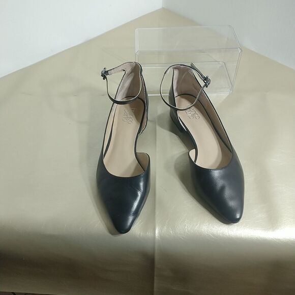 Franco Sarto Women's SZ 10M Slide Leather d'Orsay Flat Slide Shoes Black. - Picture 11 of 11